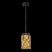 930240-12 Fine Art Lighting Terra 7.75"W Rectangular Pendant with Black/Gold Leaf Glass Finish
