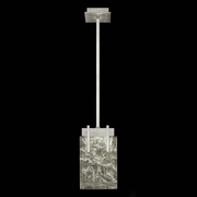 930240-21 Fine Art Lighting Terra 7.75"W Rectangular Pendant with Silver/Clear Glass Finish