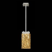 930240-22 Fine Art Lighting Terra 7.75"W Rectangular Pendant with Silver/Gold Leaf Glass Finish