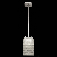 930240-25 Fine Art Lighting Terra 7.75"W Rectangular Pendant with Silver/Rake Clear Finish