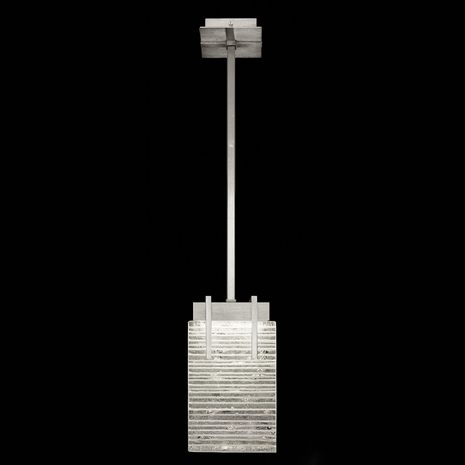 930240-25 Fine Art Lighting Terra 7.75"W Rectangular Pendant with Silver/Rake Clear Finish