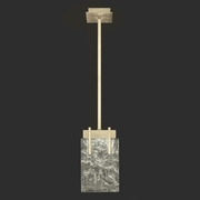 930240-31 Fine Art Lighting Terra 7.75"W Rectangular Pendant with Gold/Clear Glass Finish
