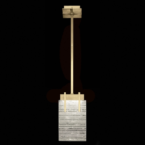 930240-35 Fine Art Lighting Terra 7.75"W Rectangular Pendant with Gold/Rake Clear Finish