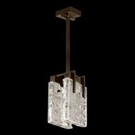 930240-41 Fine Art Lighting Terra 7.75"W Rectangular Pendant with Bronze/Clear Glass Finish