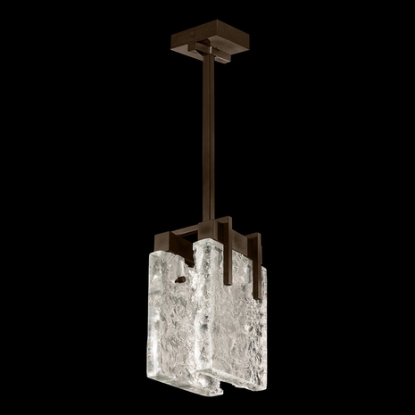 930240-41 Fine Art Lighting Terra 7.75"W Rectangular Pendant with Bronze/Clear Glass Finish