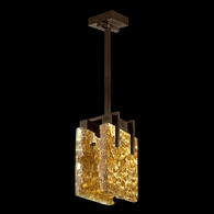 930240-42 Fine Art Lighting Terra 7.75"W Rectangular Pendant with Bronze/Gold Leaf Glass Finish