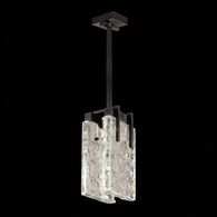 930540-11 Fine Art Lighting Terra 7.75"W Rectangular Pendant with Black/Clear Glass Finish