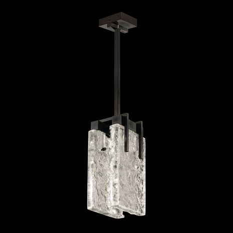 930540-11 Fine Art Lighting Terra 7.75"W Rectangular Pendant with Black/Clear Glass Finish
