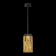 930540-12 Fine Art Lighting Terra 7.75"W Rectangular Pendant with Black/Gold Leaf Glass Finish