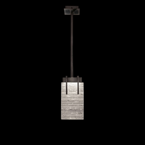 930540-15ST Fine Art Lamps Terra 7.75"W Rectangular Pendant with Black Finish