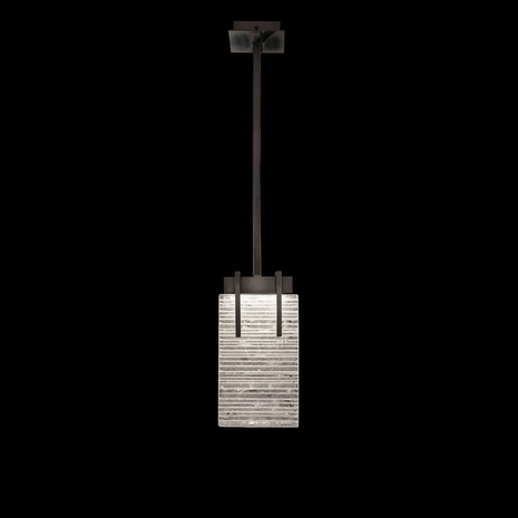 930540-15 Fine Art Lighting Terra 7.75"W Rectangular Pendant with Black/Rake Clear Finish