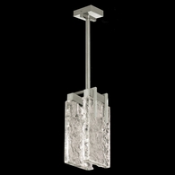 930540-21 Fine Art Lighting Terra 7.75"W Rectangular Pendant with Silver/Clear Glass Finish