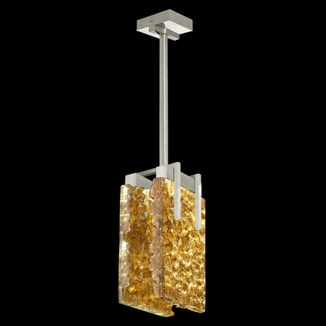 930540-22 Fine Art Lighting Terra 7.75"W Rectangular Pendant with Silver/Gold Leaf Glass Finish