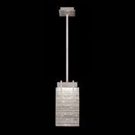 930540-25 Fine Art Lighting Terra 7.75"W Rectangular Pendant with Silver/Rake Clear Finish