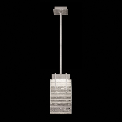 930540-25 Fine Art Lighting Terra 7.75"W Rectangular Pendant with Silver/Rake Clear Finish