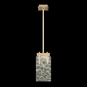 930540-31 Fine Art Lighting Terra 7.75"W Rectangular Pendant with Gold/Clear Glass Finish