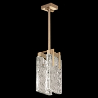 930540-31 Fine Art Lighting Terra 7.75"W Rectangular Pendant with Gold/Clear Glass Finish