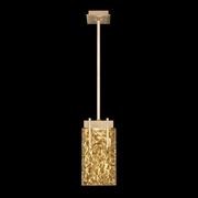 930540-32 Fine Art Lighting Terra 7.75"W Rectangular Pendant with Gold/Gold Leaf Glass Finish