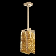 930540-32 Fine Art Lighting Terra 7.75"W Rectangular Pendant with Gold/Gold Leaf Glass Finish