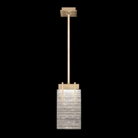 930540-35 Fine Art Lighting Terra 7.75"W Rectangular Pendant with Gold/Rake Clear Finish