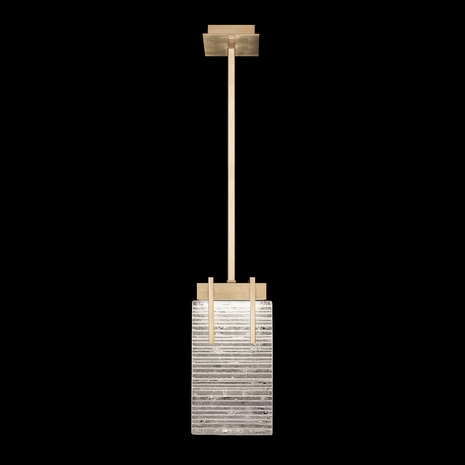 930540-35 Fine Art Lighting Terra 7.75"W Rectangular Pendant with Gold/Rake Clear Finish