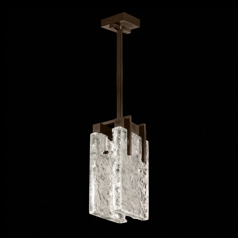 930540-41 Fine Art Lighting Terra 7.75"W Rectangular Pendant with Bronze/Clear Glass Finish