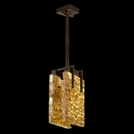 930540-42 Fine Art Lighting Terra 7.75"W Rectangular Pendant with Bronze/Gold Leaf Glass Finish