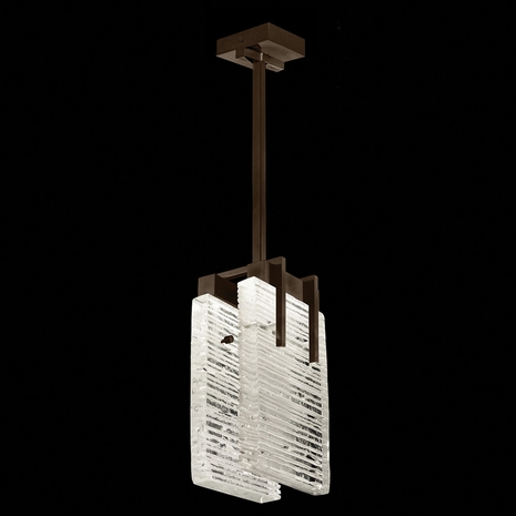 930540-45 Fine Art Lighting Terra 7.75"W Rectangular Pendant with Bronze/Rake Clear Finish