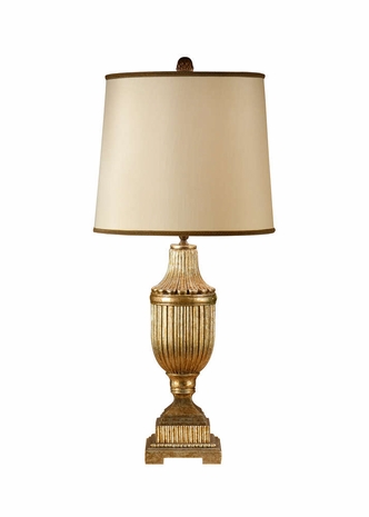 9307 Wildwood Composite Hand Painted Reeded Edge Lamp