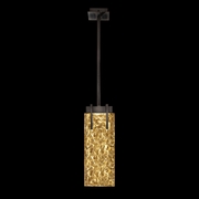 931040-12 Fine Art Lighting Terra 7.75"W Rectangular Pendant with Black/Gold Leaf Glass Finish