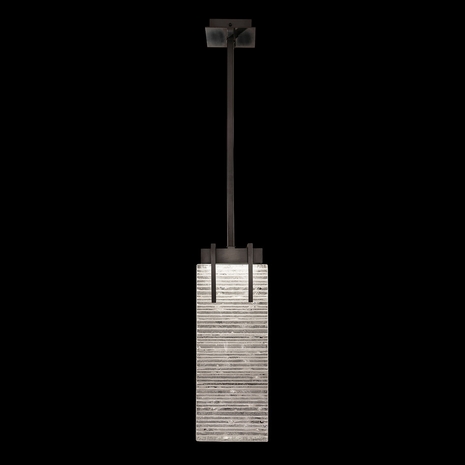 931040-15 Fine Art Lighting Terra 7.75"W Rectangular Pendant with Black/Rake Clear Finish