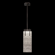 931040-15 Fine Art Lighting Terra 7.75"W Rectangular Pendant with Black/Rake Clear Finish