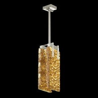 931040-22 Fine Art Lighting Terra 7.75"W Rectangular Pendant with Silver/Gold Leaf Glass Finish