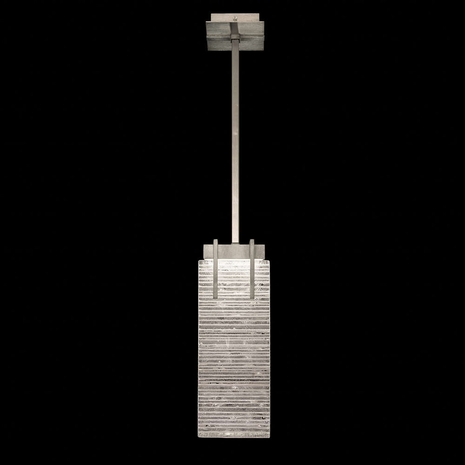 931040-25ST Fine Art Lamps Terra 7.75"W Rectangular Pendant with Silver Finish
