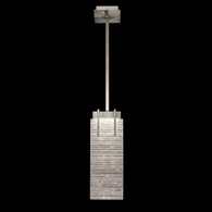931040-25 Fine Art Lighting Terra 7.75"W Rectangular Pendant with Silver/Rake Clear Finish