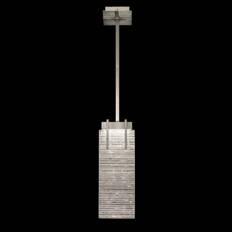 931040-25 Fine Art Lighting Terra 7.75"W Rectangular Pendant with Silver/Rake Clear Finish