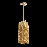 931040-32 Fine Art Lighting Terra 7.75"W Rectangular Pendant with Gold/Gold Leaf Glass Finish