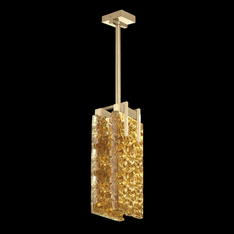 931040-32 Fine Art Lighting Terra 7.75"W Rectangular Pendant with Gold/Gold Leaf Glass Finish