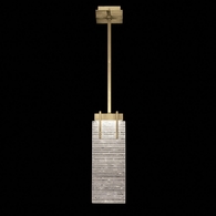 931040-35 Fine Art Lighting Terra 7.75"W Rectangular Pendant with Gold/Rake Clear Finish