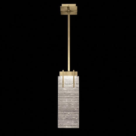 931040-35 Fine Art Lighting Terra 7.75"W Rectangular Pendant with Gold/Rake Clear Finish