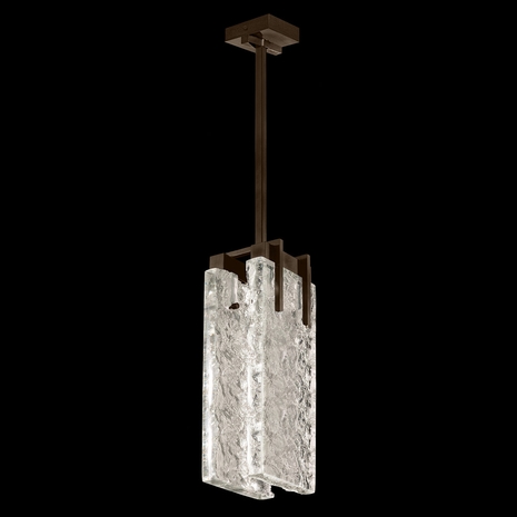 931040-41 Fine Art Lighting Terra 7.75"W Rectangular Pendant with Bronze/Clear Glass Finish