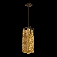931040-42 Fine Art Lighting Terra 7.75"W Rectangular Pendant with Bronze/Gold Leaf Glass Finish