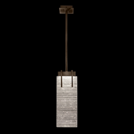 931040-45 Fine Art Lighting Terra 7.75"W Rectangular Pendant with Bronze/Rake Clear Finish