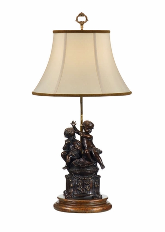 9318 Wildwood Lamps Bronze Cherubs Lamp