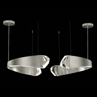 931840-1 Fine Art Lighting Strata 49"W Round Pendant with Silver Leaf Finish