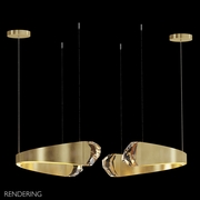 931840-2 Fine Art Lighting Strata 49"W Round Pendant with Gold Leaf Finish
