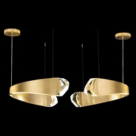 931840-2 Fine Art Lighting Strata 49"W Round Pendant with Gold Leaf Finish