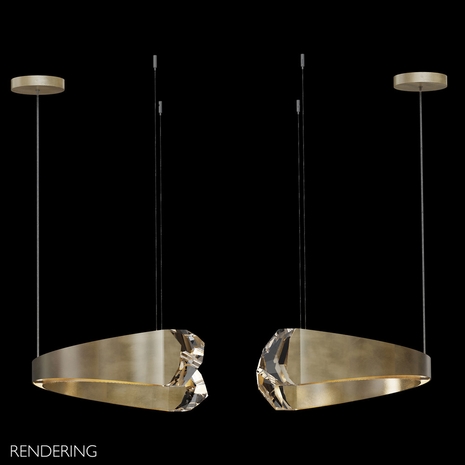 931840-3 Fine Art Lighting Strata 49"W Round Pendant with Soft Bronze Finish