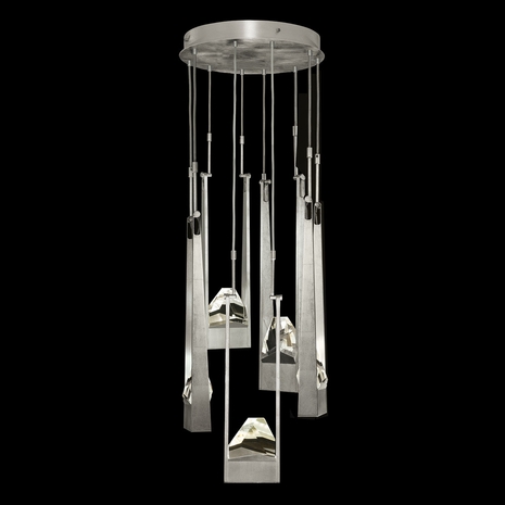931940-1 Fine Art Lighting Strata 24.5"W Round Pendant with Silver Leaf Finish