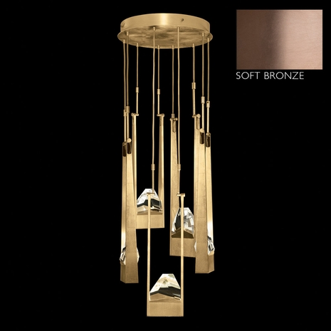 931940-3 Fine Art Lighting Strata 24.5"W Round Pendant with Soft Bronze Finish